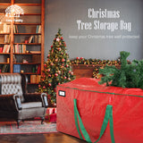 Cosy Family 7.5 ft Christmas Tree Storage Bag - Durable Heavy Duty Extra Large Artificial Xmas Holiday Tree Bag with Reinforced Handles and Dual Zippers Wide Opening - Red Cosy Family