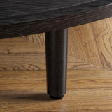 Round Coffee Table, 31.5" Fluted Center Table with Storage, Lift-Top Coffee Table with Adjustable Footpads, Sliding Door, Mid-Century Modern Center Table for Living Room, Small Space (Black) BEROXII