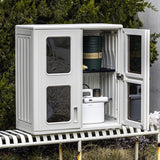 ADDOK Outdoor Storage Cabinet with Shelves,Indoor/Outdoor Storage Shed Waterproof,Lockable Storage Boxes for Garage, Kitchen, Tool Room,Backyard,BBQ appliances. ADDOK