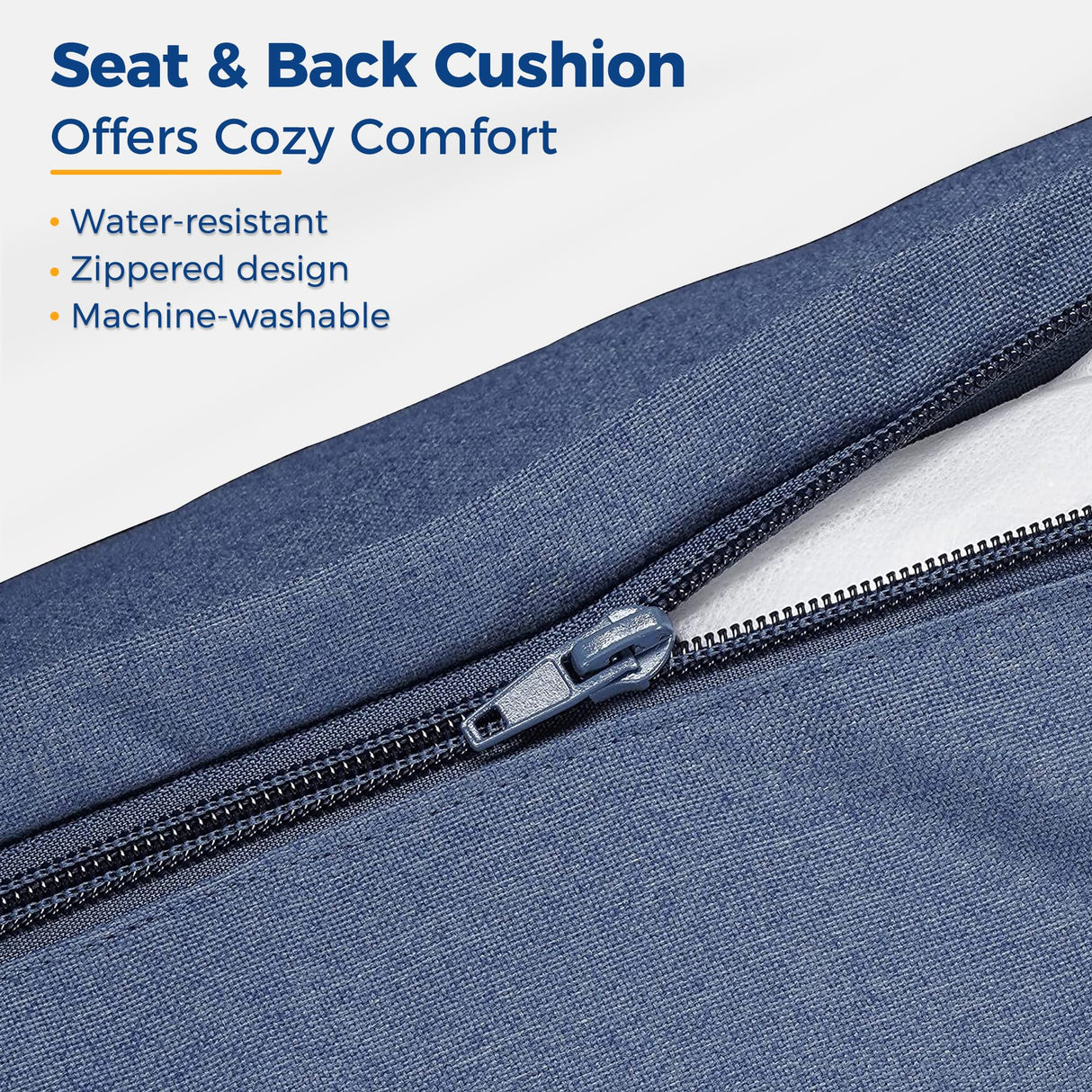 Wisteria Lane Outdoor Patio Furniture Set, 7 Piece Outdoor Dining Sectional Sofa with Dining Table and Chair, All Weather Wicker Conversation Set with Ottoman,Blue Wisteria Lane