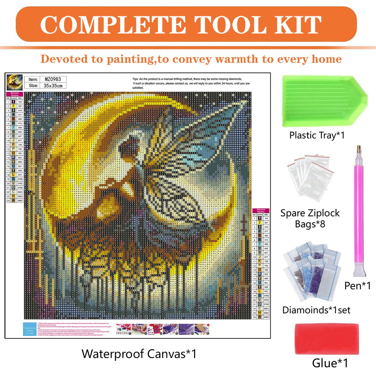 igoodom Diamond Art Kits for Adults, Fairy Diamond Painting Kit, Full Drill Round Moon Diamond Art Kits, DIY Gem Art and Crafts for Home Wall Decor Gift 14x14inch igoodom