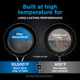 Ninja Pots and Pans Set Non Stick | Comfort Grip 10-Piece Cookware Set with NeverStick | Frying Pan, Sauce Pan With Lid, Stock Pot with Lid, Nonstick, Dishwasher Safe, Oven Safe to 400°F, CW69010 Ninja