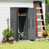 EHHLY Heavy Duty Tall Storage Cabinet Outdoor Weatherproof, 28 Cuft Garage Storage Cabinet with 4 Adjustable Shelves, Lockable Kitchen Pantry Closer Organizer, 31Wx23Lx66H, Sage Grey EHHLY