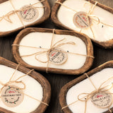 Red Barn Candle Company Wood Dough Bowl Candles | 100% Natural Soy Wax & Essential Oil Infused | Odor Eliminating + Pet Safe | Scented Candle Gifts for Men & Women (Lavender, 3-Wick) Red Barn Candle Company