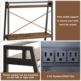 Herture 20-29 Gallon Fish Tank Stand with Shelf, Metal Frame Aquarium Stand with Storage and Power Outlet, for 2 x 20 Gallon Long Aquarium,30.7" L*18.26" W Reptile Tank Rustic Brown PG09YGN Herture