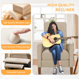 QKFF Push Back Recliner Chair, Adjustable Modern Reclining Chair with Solid Wood Legs Thick Seat Cushion and Backrest Small Recliners for Small Spaces Living Room QKFF
