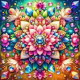 Ekuxom Mandala Diamond Art Kits for Adults-Flowers Diamond Painting Kits for Adults-5D DIY Full Round Drill Gem Art for Home Wall Decor Gifts 14x14inch Ekuxom