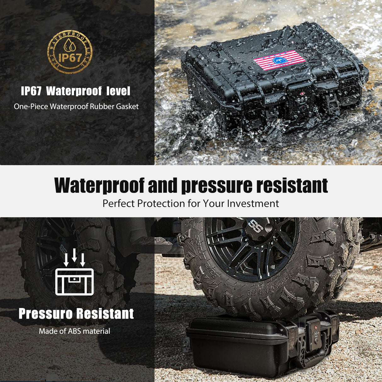 Kinghardcase TSA Combination Lockable Gun Case for Smith & Wesson, Water & Shock Proof Pistol Case Hard Shell Case for S&W M&P 9 M2.0, Smith & Wesson M&P 9 Shield EZ/Shield Plus, M&P 9 M2.0 5" Kinghardcase