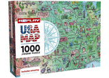A2PLAY USA Map Puzzle 1000 Piece for Adults, United States of America, Patriotic Jigsaw Puzzle & Bonus Fact Poster, Premium Materials, 27.5 x 19.7 in A2PLAY