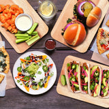 12 Packs Cutting Board Set Plain Chopping Board with Handles Large Serving Board Wooden Kitchen Cutting Board Bulk for Vegetables Meat Pizza Cheese Fruit Bread (15 x 7 Inch, Walnut) Patelai