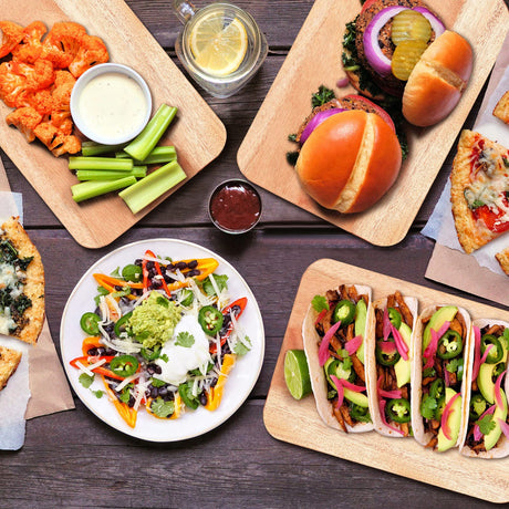 12 Packs Cutting Board Set Plain Chopping Board with Handles Large Serving Board Wooden Kitchen Cutting Board Bulk for Vegetables Meat Pizza Cheese Fruit Bread (15 x 7 Inch, Walnut) Patelai