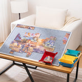 Tektalk Foldable Jigsaw Puzzle Board with 4 Angle Adjustable Bracket/Stand, Lightweight Portable Puzzle Mat Plateau with Wooden Easel, Foldaway Felt Puzzle Table, for Up to 1500 Pieces (Gray) Tektalk