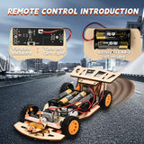 Self-Centering Steering Remote Control Car，STEM Projects for Kids Ages 8-12，Engineering kit, DIY rc car kit, STEM Kits for Kids Ages 8-12 ScienSta