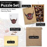 ESTROSO Wooden Puzzles for Adults - Bald Eagle Mandala 500 Piece Wooden Jigsaw Puzzle - 20.9x16.4 Inches - Giftable Wooden Box and Carrying Bag - Challenging Wooden Jigsaw Puzzles ESTROSO