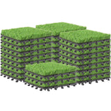 PrimeZone 27 Packs Interlocking Artificial Grass Tiles - 12"x12" Turf Outdoor Indoor Fake Grass Deck Flooring Set for Patio, Balcony, Backyard PrimeZone