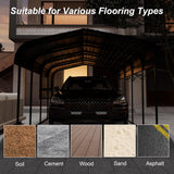 Chilihom Car Port Metal Carport 12 ×20 FT Heavy Duty Carport Kit, Metal Garage Carport Canopy with Galvanized Steel Roof & Frame，Car Tent Outdoor Storage Shed for Car, Boats and Truck, Charcoal Chilihom