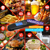 POWLAKENXS Instant Read Meat Thermometer for Kitchen Cooking, Ultra Fast Precise Waterproof Digital Food Thermometer with Backlight, Magnet and Foldable Probe for Deep Fry, Outdoor BBQ, Grill (Black) POWLAKENXS
