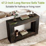 LITTLE TREE 47 Inches Console Table, Sofa Table with Storage, Modern Entryway Table for Hallway, Narrow Long Sofa Entryway Table for Living Room, Black LITTLE TREE