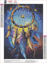 MXJSUA DIY Dream Catcher Diamond Painting Kits for Adults, Diamond Gem Art Painting for Beginners, Diamond Picture with Full Round Drill Dots Craft Set Gift, 12 * 16 Inch MXJSUA