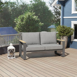 RoyalCraft Aluminum Outdoor Loveseat, All-Weather Metal Patio Furniture Sofa, Patio Sofa Chair for Porch Backyard Garden, Grey RoyalCraft
