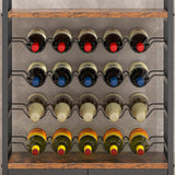Bigbiglife Wine Rack Freestanding Floor with LED Lights, 4-Tier Industrial Wine Rack, Bar Cabinet for Liquor and Glasses, Wine Storage Cabinet for Living Room, Home Bar Bigbiglife