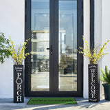 Glitzhome 30"H Wooden Rustic WELCOME Porch Sign, Boxed Double Sided Rustic Home Porch Sign for Front Porch Decor, Black glitzhome