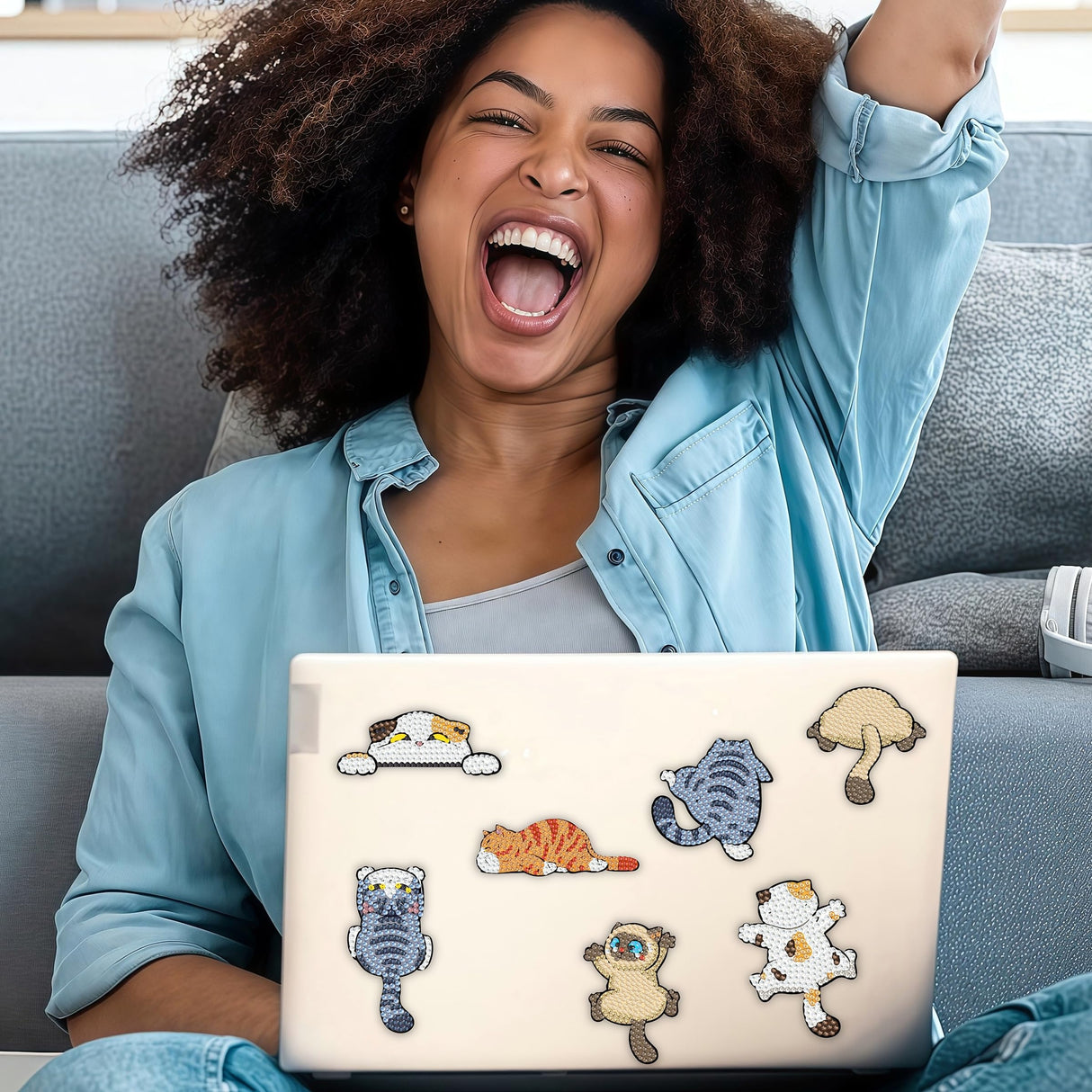 16 Pcs Cat Diamond Painting Magnets Kits,Funny Diamond Art Fridge Magnet Refrigerator Sticker Diamond Painting kit for Beginners Adults DIY Art Craft Gifts Home Decors (Funny Cats) Bulerrylulu