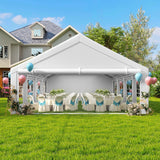 YITAHOME 20x30 ft Outdoor Heavy Duty Party Tent Wedding Event Shelters Upgraded Galvanized Canopy with Large White Roof, Removable PVC Sidewalls & 3 Storage Bags YITAHOME