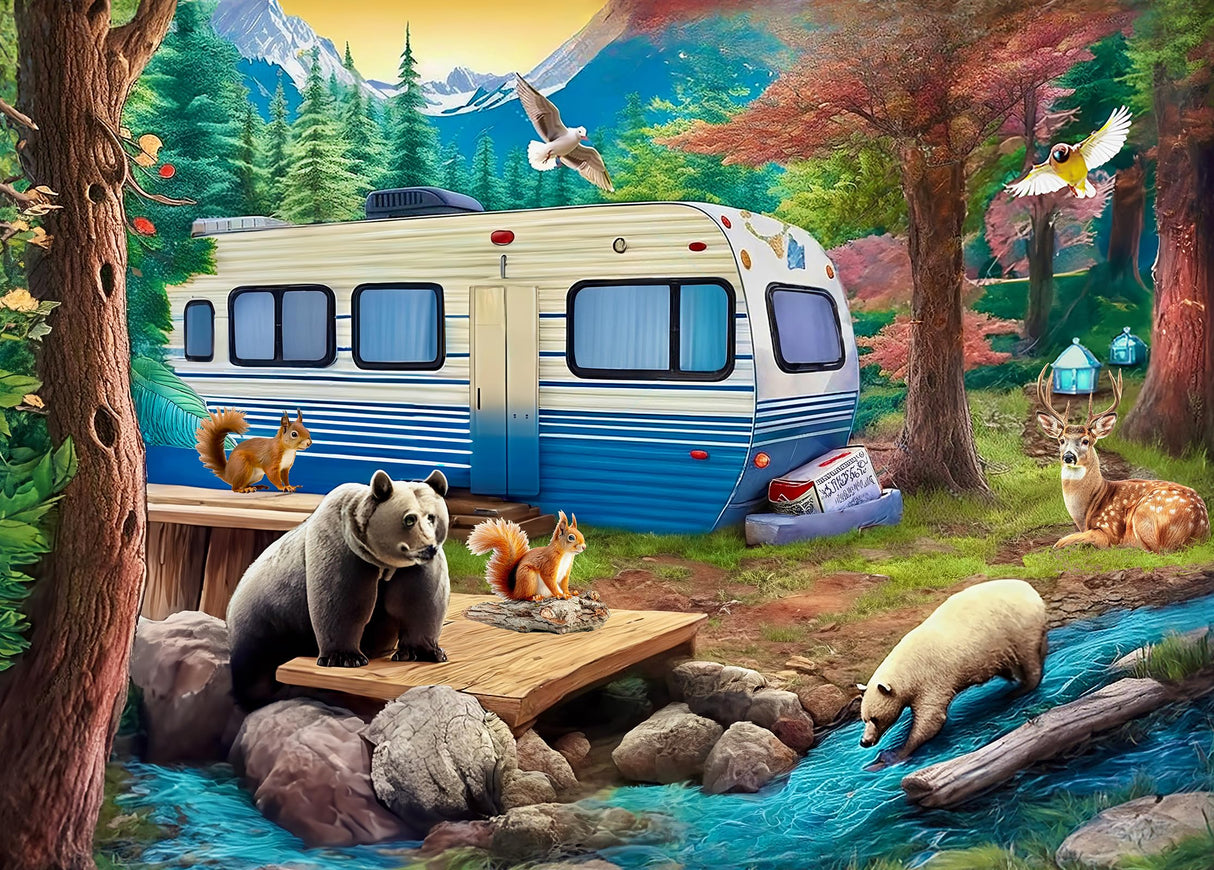 500 Piece Puzzles for Adults - Difficult Jigsaw Puzzles for Adults Challenging - Forest Bear Adventure Mulic