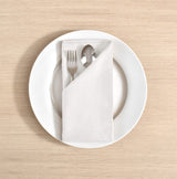 Fingercraft Cloth Napkins, Cotton Linen Blend Napkins Cloth Washable 12 Pack Premium Quality for Parties, Christmas, Thanksgiving, Weddings, Mitered Corner Dinner Napkin for Every Day Use White FINGERCRAFT