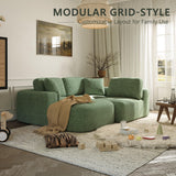 Dowinx 107'' Modular Sectional Sofa Couch with Chaise, No Assembly Required, Modern Woven-Textured Upholstery, Convertible L-Shaped Design for Living Room – Forest Green Dowinx