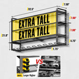 MOOMSINE 4 Layer Large Power Tool Organizer Wall Mount, Heavy Duty Metal Tool Storage Rack with 8 Cordless Drill Holder, Battery Tools Hanger with Charging Station Shelf for Garage Organization MOOMSINE