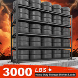 REIBII 55.2'' W x 78.2'' H x 26'' D, 5-Tier Metal Garage Shelving Units, 3000LBS Capacity, Adjustable Heavy Duty Shelves, 2 Pack REIBII