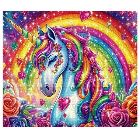 Sparkling Unicorn Jigsaw Puzzle，Rainbow Pony with Colorful Gemstones 1000 Pieces Jigsaw Puzzles for Adults，27 x 20 Inches Puzzles ，HD Quality Puzzle Gift，Family Activity Perfect for Game Night Tucocoo