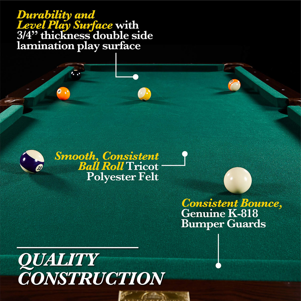 Barrington Billiards 7.5' Springdale Drop Pocket Table with Pool Ball and Cue Stick Set Barrington Billiards