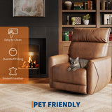 GarveeHome Power Recliner Chair, 270° Swivel Rocking Glider with USB Charging Port, PU Leather Upholstered Fabric, Ergonomic Modern Nursery Chair for Living Room, Bedroom, Nursery (Camel) GarveeHome