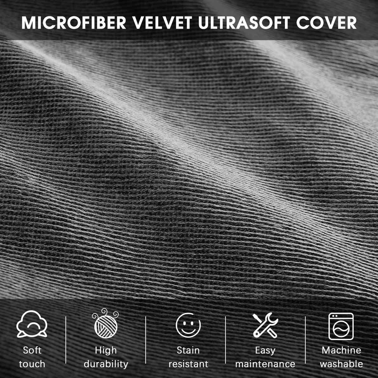 ILPEOD Bean Bag Chairs for Adults - Memory Foam Furniture BeanBag Chair - Kids/Teens Sofa with Soft Micro Fiber Cover - Round Fluffy Couch for Living Room Bedroom College Dorm - 3 ft, Gray Stripe ILPEOD