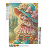GDYEEH DIY 5D Fairy Girl Diamond Art Kits, Round Sparkling Full Drill Cartoon Elf Diamond Painting Picture, Dreamland Painting by Numbers Art Kits for Adults Beginners Home Wall Decor 12x16 inch GDYEEH