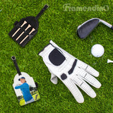 Framendino, 4 Pack Sublimation Blank Golf Tee Holders with Golf Tees Pu Leather Golf Ball Storage Bag for DIY Heat Transfer Framendino