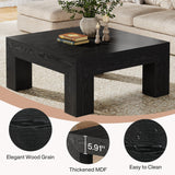 Tribesigns 39.4-Inch Square Coffee Table for Living Room, Farmhouse All MDF Accent Center Cocktail Table with Sturdy Wooden Legs, Easy Assembly, Black Tribesigns