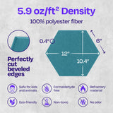 Ekkogo Acoustic Panels 12-Pack Soundproof Wall Panels 12"X10.4"X0.4" Sound Panels High Density Sound Dampening Panels - [Light Turquoise Hexagon] Ekkogo