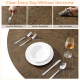 Jocisland Round Solid Wood Dining Table Set for 4, 5-Piece Mid-Century Kitchen & Dining Room Furniture with Padded Chairs, Space-Saving Design, Radial Grain Finish, Easy Assembly Jocisland