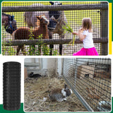 Preboun Plastic Mesh Fence 2 x 164 ft Plastic Safety Fence Roll Reusable Animal Construction Barrier Netting Temporary Pool Fencing Snow Fence for Construction Animal Garden Fencing(Black) Preboun