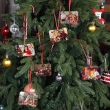 Zeyune 48 Pcs Christmas Sublimation Ornament Blanks 3.5"x2.48" Rectangle Double Sided Blanks Christmas Hanging Ornament Blank Personalized Sublimation Blank with Rope DIY for Christmas Tree Decoration Zeyune