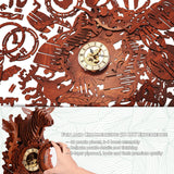 FUNPOLA LED 3D Wood Puzzle Deer Clock, 3D Wooden Puzzle Elk Clock Building Model, Home Décor 3D Wooden Puzzle for Adults/Teens (Wood, Yellow Light) FUNPOLA