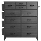 Lulive Dresser for Bedroom with 12 Drawers, Tall Dresser Chest of Drawers with Side Pockets and Hooks, Fabric Dresser Storage Tower for Closet, Hallway, Living Room (White) Lulive