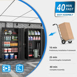 Superday Metal Storage Cabinets, 72" Storage Cabinet with Locking Door, Tall Garage Cabinet with 2 Doors and 4 Adjustable Shelves for Home Office, Classroom, Easy Assemble(Black) Superday