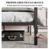 SHA CERLIN Canopy Bed Frame Full Size/Mattress Foundation with Metal Slats Support/No Box Spring Needed/Easy Assembly/Black SHA CERLIN