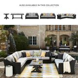 Signature Design by Ashley Beachcroft Casual Weather Resistant 2-Piece Outdoor/Indoor Loveseat with Cushion and 4 Toss Pillows, Black & Light Gray Signature Design by Ashley