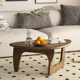 Mid Century Modern Coffee Table, Solid Wood Triangle Coffee Table for Living Room, Modern Tea Table for Home, 35.4x23.6x16.5 WFSRESTD
